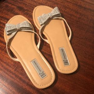 Rhinestone Sandal with Bow Accent